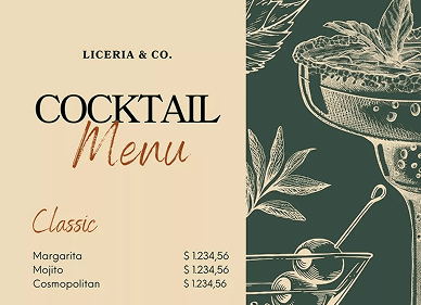 Bar & Beverage Menu Design